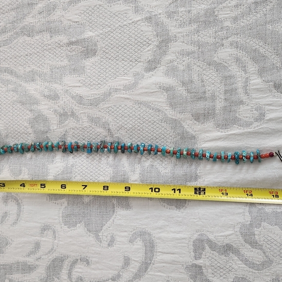 Turquoise and Coral Necklace - Picture 4 of 6